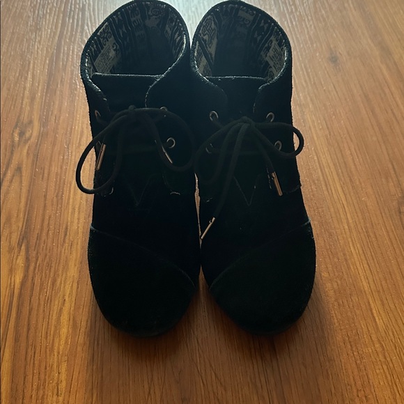 TOMS Black Suede Ankle Boots - Picture 2 of 3